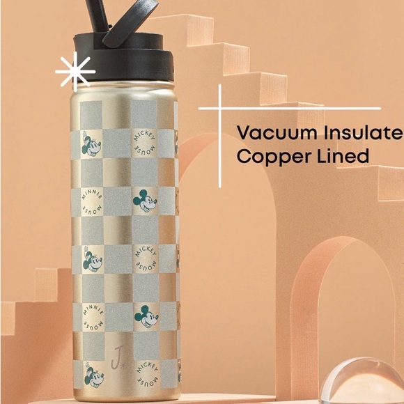 New Disney Mickey Mouse Gold and Black Water Bottle - Picture 3 of 3